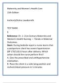 Maternity and Women&rsquo;s Health Care Test Bank &lpar;Lowdermilk 13th Edition&rpar; &mdash; Comprehensive NCLEX & HESI Review&colon; 1000&plus; Maternity Nursing Questions with Verified Answers & Detailed Rationales
