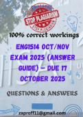 ENG1514 OCT&sol;NOV EXAM 2025 &lpar;Answer Guide&rpar; &ndash; Due 17 October 2025