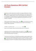 Art Exam Questions With Verified Answers