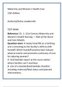 Maternity Nursing Test Bank &lpar;Lowdermilk 13th Edition&rpar; &mdash; Comprehensive NCLEX & HESI Review &vert; 1000&plus; Verified Maternity Nursing Questions&comma; Answers & Rationales for Exam Success