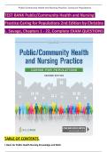 TEST BANK Public&sol;Community Health and Nursing Practice&colon;Caring for Populations 2nd Edition by Christine L&period; Savage&comma; Chapters 1 - 22&comma; Complete EXAM QUESTIONS
