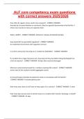 ALF core competency exam questions with correct answers 2025/2026
