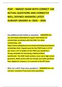 PSAT &ndash; NMSQT EXAM WITH CORRECT 100 ACTUAL QUESTIONS AND CORRECTLY WELL DEFINED ANSWERS LATEST ALREADY GRADED A&plus; 2025 &ndash; 2026