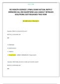 NC HEALTH SCIENCE 1 FINAL EXAM ACTUAL WITH 2 VERSIONS ALL 450 QUESTIONS AND CORRECT DETAILED SOLUTIONS JUST RELEASED THIS YEAR
