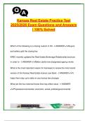 Kansas Real Estate Practice Test &vert; 2025&sol;2026 &vert; 100&plus; Q&A &vert; License Law&comma; Brokerage&comma; Valuation&comma; Finance&comma; Disclosures &vert; Real Estate