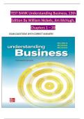 Test Bank for Understanding Business&comma; 13th Edition by William Nickels&comma; Jim McHugh&comma; Susan Mc EXAM QUESTIONS AND ANSWERS 2025-2026