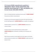 214 License EXAM comprehensive questions &vert;  FREQUENTLY MOST TESTED QUESTIONS AND  VERIFIED SOLUTIONS&sol;GET IT 100&percnt; ACCURATE&excl;&excl; 214  License Exam&vert;&vert; 2025&sol;2026 UPDATE 
