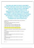 BACKFLOW PREVENTION ASSEMBLY  TESTER CERTIFICATION TEST BANK EXAM&sol;  BACKFLOW PREVENTION ASSEMBLY  TESTER CERTIFICATION EXAM  PREPARATION 2025&sol;2026 WITH ACTUAL  CORRECT QUESTIONS AND VERIFIED  DETAILED ANSWERS &vert;FREQUENTLY TESTED  QUESTIONS AND SOLUTIONS&vert;AL