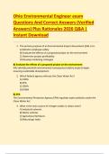 Ohio Environmental Engineer exam  Questions And Correct Answers &lpar;Verified  Answers&rpar; Plus Rationales 2026 Q&A &vert;  Instant Download