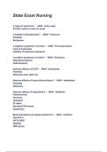 State Exam Nursing Questions and Verified Answers &vert; Grade A &vert; 100&percnt;
