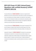 EDF 6225 Exam &num;2 2025 &lpar;Actual Exam&rpar;  Questions with verified Answers&vert;&vert; LATEST  UPDATE 2025&sol;26 