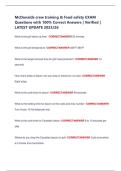 McDonalds crew training & food safety EXAM  Questions with 100&percnt; Correct Answers &vert; Verified &vert;  LATEST UPDATE 2025&sol;26