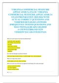 VIRGINIA COMMERCIAL PESTICIDE  APPLICATOR 3A EXAM &sol; VIRGINIA  COMMERCIAL PESTICIDE APPLICATOR 3A  EXAM PREPARATION 2025&sol;2026 WITH  ACTUAL CORRECT QUESTIONS AND  VERIFIED DETAILED ANSWERS  &vert;FREQUENTLY TESTED QUESTIONS AND  SOLUTIONS&vert;ALREADY GRADED 