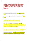 AAPD Remembered Exam Complete Questions With Correct Answers &vert;&vert; AAPD Study Guide Set Well Noted Answers