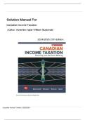 Solution Manual For Canadian Income Taxation 2024&sol;2025 27th Edition &lpar; Abraham Iqbal William Buckwold&comma; 2024&rpar; All Chapters &vert; Newest Edition