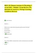 BIOL 251 Human Anatomy & Physiology I w&sol;Lab 2025 &ndash; Module 7 Exam Review &lpar;70&plus; Questions & Answers&rpar; &vert; Portage Learning &vert; LockDown Browser