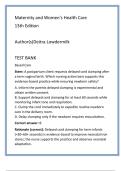 Maternity Nursing Test Bank &mdash; Lowdermilk 13th Edition &lpar;Complete&rpar; &vert; 1000&plus; NCLEX & HESI Maternity Nursing Questions with Verified Answers & Detailed Rationales &mdash; Comprehensive NCLEX Review