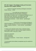 PSY 410&colon; Chapter 1 Psychological testing and Assessment Questions With Complete Solutions