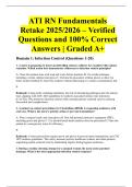 ATI RN Fundamentals Retake 2025&sol;2026 &ndash; Verified Questions and 100&percnt; Correct Answers &vert; Graded A&plus;