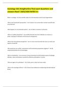Sociology 101 Straighterline final exam Questions and answers New&excl;&excl; 2025&sol;2026 RATED A&plus; 