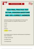 TEEX FINAL PRACTICE TEST ACTUAL 2025&sol;2026 QUESTIONS AND 100&percnt; CORRECT ANSWERS