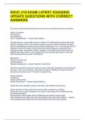EDUC 210 EXAM LATEST 2O24&vert;2025 UPDATE QUESTIONS WITH CORRECT ANSWERS 