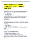 EDUC 210 MODULE 4 EXAM QUESTIONS WITH CORRECT ANSWERS 