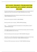 SACA SILVER- PNEUMATIC TROUBLESHOOTING EXAM 2 QUESTIONS WITH CORRECT ANSWERS