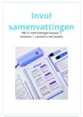 Invulsamenvattingen van alle lessen in semester 1&comma; leerjaar 1&comma; kennistoets 1 HBO-V&comma; HAN