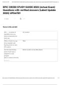 EPIC OR350 STUDY GUIDE 2025 &lpar;Actual Exam&rpar; Questions with verified Answers &lpar;Latest Update 2025&rpar; UPDATE&excl;&excl;