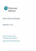 PEARSON EDEXCEL A LEVEL MATHEMATICS PAPER 2 MARK SCHEME 2025 &lpar;9MA0&sol;02&colon; Pure Mathematics 2&rpar;