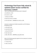 Victimology Final Exam fully solved & updated &lpar;latest version verified for accuracy&rpar; &vert; Latest&excl;&excl;