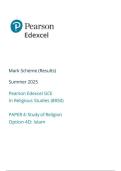 Pearson Edexcel GCE In Religious Studies &lpar;8RSO&rpar; PAPER 4&colon; Study of Religion Option 4D&colon; Islam marking Scheme June 2025