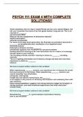 PSYCH 111 EXAM 4 WITH COMPLETE SOLUTIONS&excl;&excl;