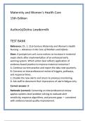 Maternity Nursing Test Bank &lpar;Lowdermilk 13th Edition&rpar; &mdash; Comprehensive NCLEX & HESI Review with 20 MCQs per Chapter&comma; Verified Answers & Rationales &mdash; Ultimate Maternity Nursing Questions Study Guide