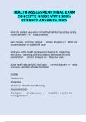 HEALTH ASSESSMENT FINAL EXAM CONCEPTS NR302 WITH 100&percnt; CORRECT ANSWERS 2025