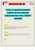 ECON 101&colon; MICROECONOMICS EXAM &num;1 ACTUAL 2025&sol;2026 QUESTIONS AND 100&percnt; CORRECT ANSWERS