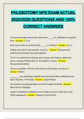 PHLEBOTOMY NPS EXAM ACTUAL 2025&sol;2026 QUESTIONS AND 100&percnt; CORRECT ANSWERS