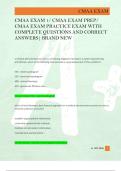CMAA EXAM 1&sol; CMAA EXAM PREP&sol;  CMAA EXAM PRACTICE EXAM WITH  COMPLETE QUESTIONS AND CORRECT  ANSWERS&vert; BRAND NEW  