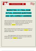 MARKETING 101 FINAL EXAM ACTUAL 2025&sol;2026 QUESTIONS AND 100&percnt; CORRECT ANSWERS