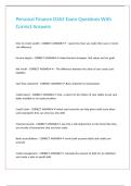 Personal Finance D363 Exam Questions With Correct Answers&period;
