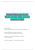 Hawaii Massage Exam Study Guide with correct answers 2025