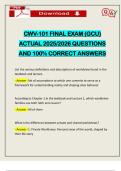CWV-101 FINAL EXAM &lpar;GCU&rpar; ACTUAL 2025&sol;2026 QUESTIONS AND 100&percnt; CORRECT ANSWERS