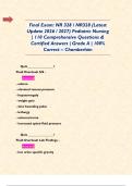 Final Exam&colon; NR 328 &sol; NR328 &lpar;Latest Update 2026 &sol; 2027&rpar; Pediatric Nursing &vert; 110 Comprehensive Questions & Certified Answers &vert; Grade A &vert; 100&percnt; Correct &ndash; Chamberlain