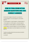 COM 101 FINAL EXAM ACTUAL 2025&sol;2026 QUESTIONS AND 100&percnt; CORRECT ANSWERS