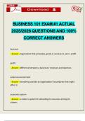 BUSINESS 101 EXAM &num;1 ACTUAL 2025&sol;2026 QUESTIONS AND 100&percnt; CORRECT ANSWERS