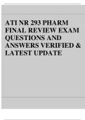 ATI NR293 &ndash; Pharmacology Final Review Exam &vert; Verified Questions and Answers &vert; Latest Update