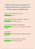 FEMA IS- 230e Exam &vert; Fundamentals of Emergency Management &vert; Questions and Verified Answers &vert; 2025&sol;2026 Guide 