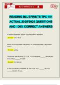 READING BLUEPRINTS TPC 101 ACTUAL 2025&sol;2026 QUESTIONS AND 100&percnt; CORRECT ANSWERS