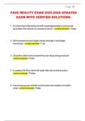 FACE REALITY EXAM 2025-2026 UPDATED EXAM WITH VERIFIED SOLUTIONS